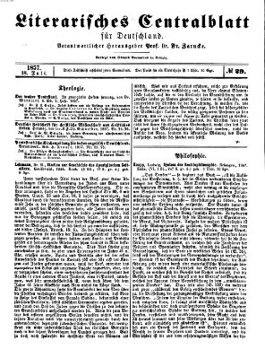 Literarisches Zentralblatt für Deutschland Samstag 18. Juli 1857