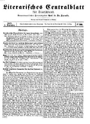 Literarisches Zentralblatt für Deutschland Samstag 5. September 1857