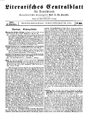 Literarisches Zentralblatt für Deutschland Samstag 26. September 1857