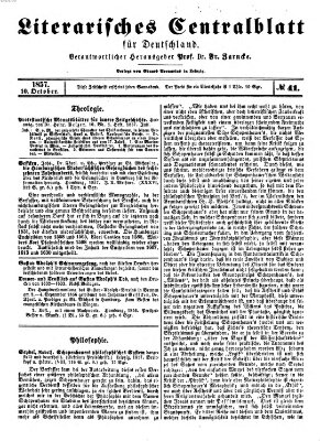 Literarisches Zentralblatt für Deutschland Samstag 10. Oktober 1857