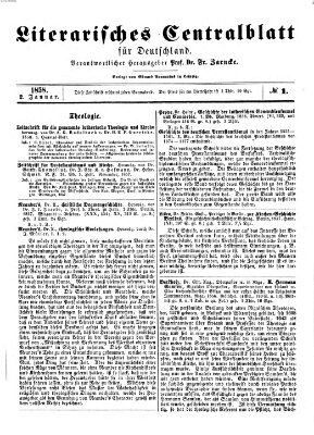 Literarisches Zentralblatt für Deutschland Samstag 2. Januar 1858