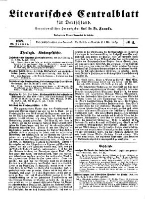 Literarisches Zentralblatt für Deutschland Samstag 23. Januar 1858