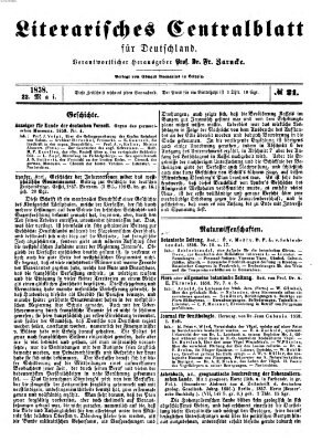 Literarisches Zentralblatt für Deutschland Samstag 22. Mai 1858