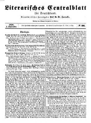 Literarisches Zentralblatt für Deutschland Samstag 4. September 1858