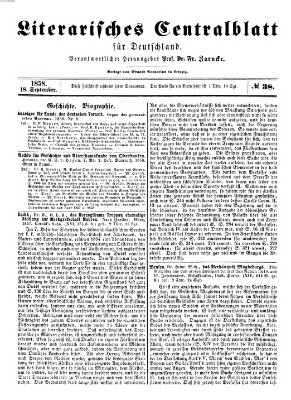 Literarisches Zentralblatt für Deutschland Samstag 18. September 1858