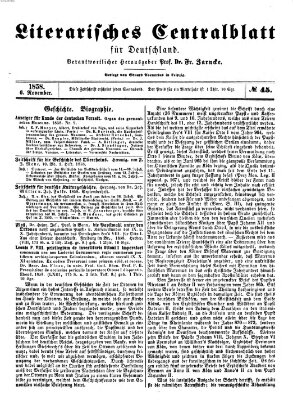 Literarisches Zentralblatt für Deutschland Samstag 6. November 1858