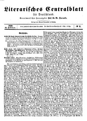 Literarisches Zentralblatt für Deutschland Samstag 12. Februar 1859