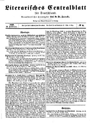 Literarisches Zentralblatt für Deutschland Samstag 19. Februar 1859