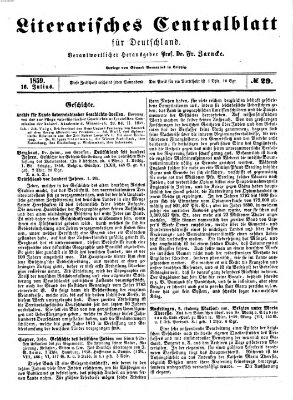 Literarisches Zentralblatt für Deutschland Samstag 16. Juli 1859