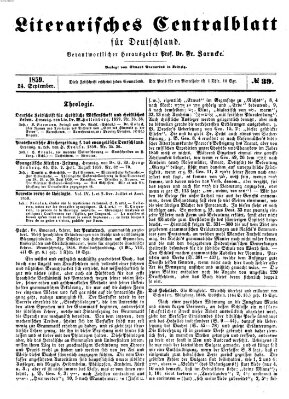 Literarisches Zentralblatt für Deutschland Samstag 24. September 1859