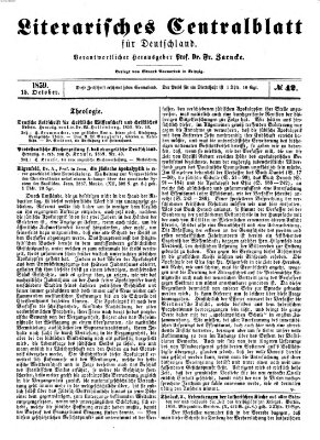 Literarisches Zentralblatt für Deutschland Samstag 15. Oktober 1859