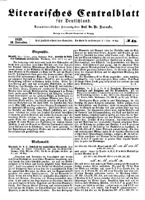 Literarisches Zentralblatt für Deutschland Samstag 26. November 1859