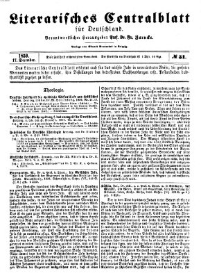 Literarisches Zentralblatt für Deutschland Samstag 17. Dezember 1859