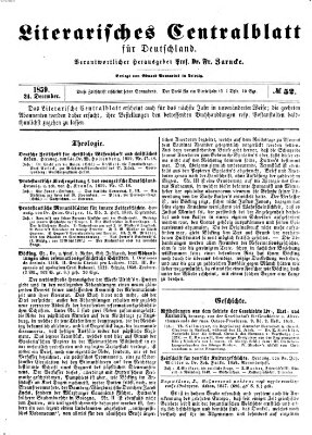 Literarisches Zentralblatt für Deutschland Samstag 24. Dezember 1859