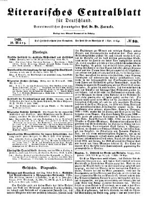 Literarisches Zentralblatt für Deutschland Samstag 10. März 1860