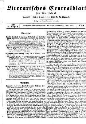 Literarisches Zentralblatt für Deutschland Samstag 25. August 1860