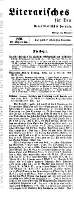 Literarisches Zentralblatt für Deutschland Samstag 22. September 1860