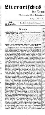 Literarisches Zentralblatt für Deutschland Samstag 29. September 1860