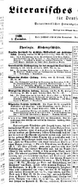 Literarisches Zentralblatt für Deutschland Samstag 1. Dezember 1860