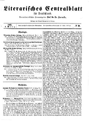 Literarisches Zentralblatt für Deutschland Samstag 2. März 1861