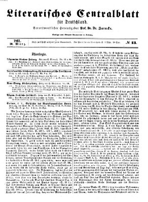 Literarisches Zentralblatt für Deutschland Samstag 30. März 1861