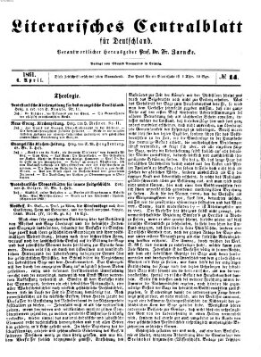 Literarisches Zentralblatt für Deutschland Samstag 6. April 1861