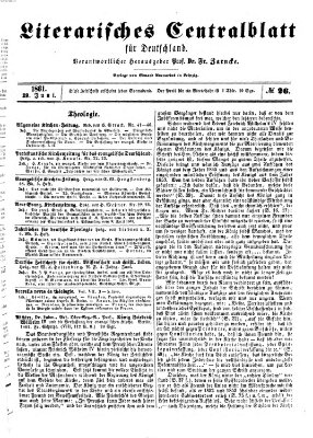 Literarisches Zentralblatt für Deutschland Samstag 29. Juni 1861