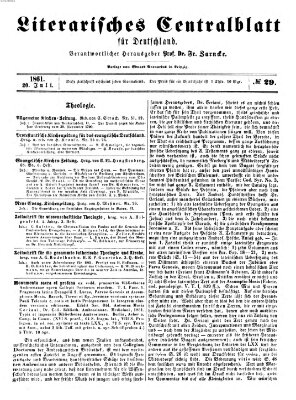 Literarisches Zentralblatt für Deutschland Samstag 20. Juli 1861