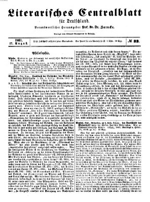 Literarisches Zentralblatt für Deutschland Samstag 17. August 1861