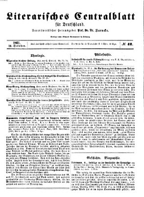 Literarisches Zentralblatt für Deutschland Samstag 19. Oktober 1861