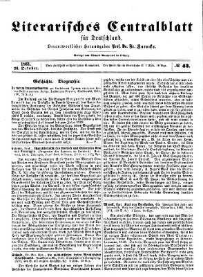 Literarisches Zentralblatt für Deutschland Samstag 26. Oktober 1861