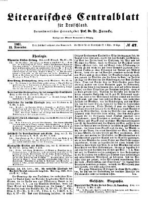 Literarisches Zentralblatt für Deutschland Samstag 23. November 1861