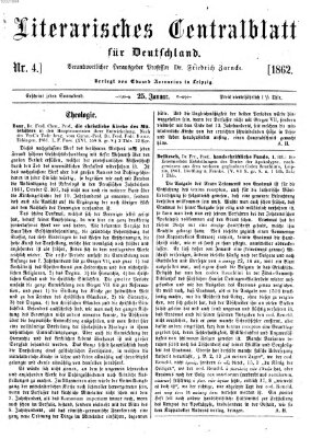 Literarisches Zentralblatt für Deutschland Samstag 25. Januar 1862