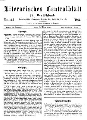 Literarisches Zentralblatt für Deutschland Samstag 8. März 1862