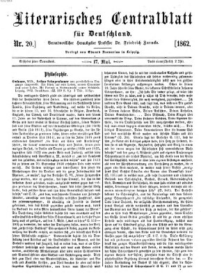 Literarisches Zentralblatt für Deutschland Samstag 17. Mai 1862