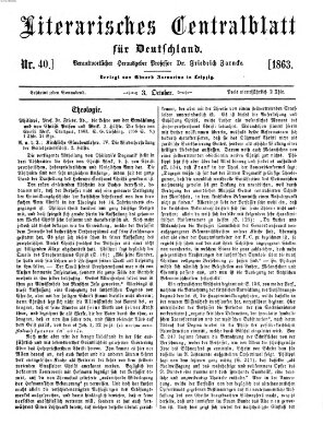 Literarisches Zentralblatt für Deutschland Samstag 3. Oktober 1863