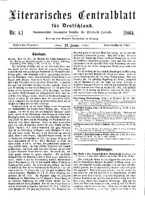 Literarisches Zentralblatt für Deutschland Samstag 23. Januar 1864