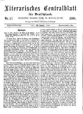 Literarisches Zentralblatt für Deutschland Samstag 30. Januar 1864