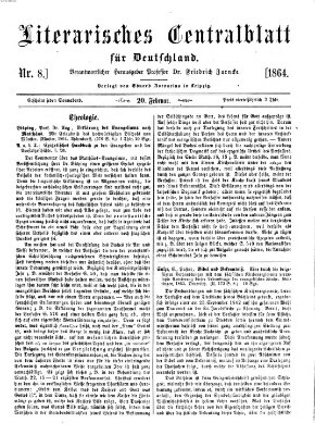 Literarisches Zentralblatt für Deutschland Samstag 20. Februar 1864