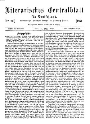 Literarisches Zentralblatt für Deutschland Samstag 14. Mai 1864