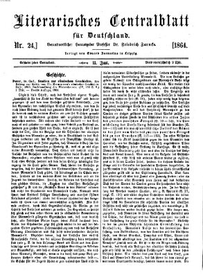 Literarisches Zentralblatt für Deutschland Samstag 11. Juni 1864