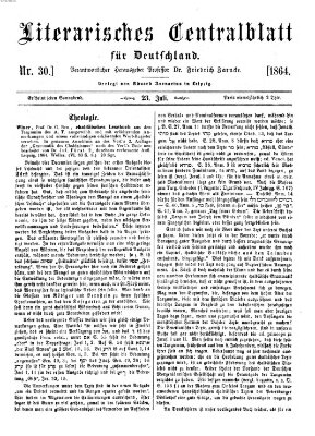 Literarisches Zentralblatt für Deutschland Samstag 23. Juli 1864