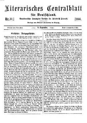 Literarisches Zentralblatt für Deutschland Samstag 8. September 1866