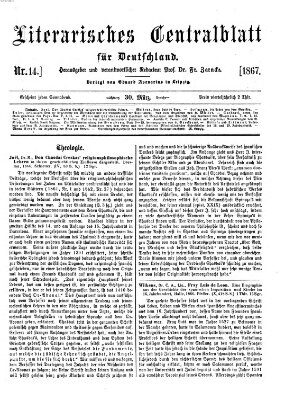 Literarisches Zentralblatt für Deutschland Samstag 30. März 1867