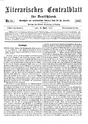 Literarisches Zentralblatt für Deutschland Samstag 6. April 1867