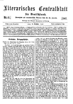 Literarisches Zentralblatt für Deutschland Samstag 5. Oktober 1867