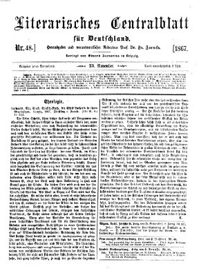 Literarisches Zentralblatt für Deutschland Samstag 23. November 1867