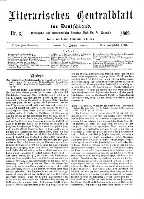 Literarisches Zentralblatt für Deutschland Samstag 30. Januar 1869