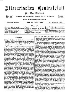 Literarisches Zentralblatt für Deutschland Samstag 23. Oktober 1869