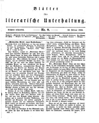 Blätter für literarische Unterhaltung Donnerstag 22. Februar 1855